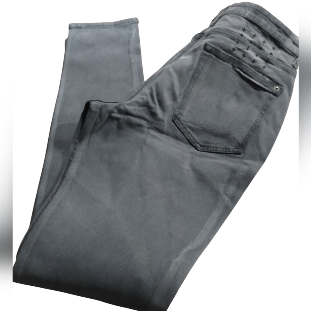 Ksubi Jeans Distressed Mens 36" Gray Denim Slim Fit Button Fly Jeans Streetwear